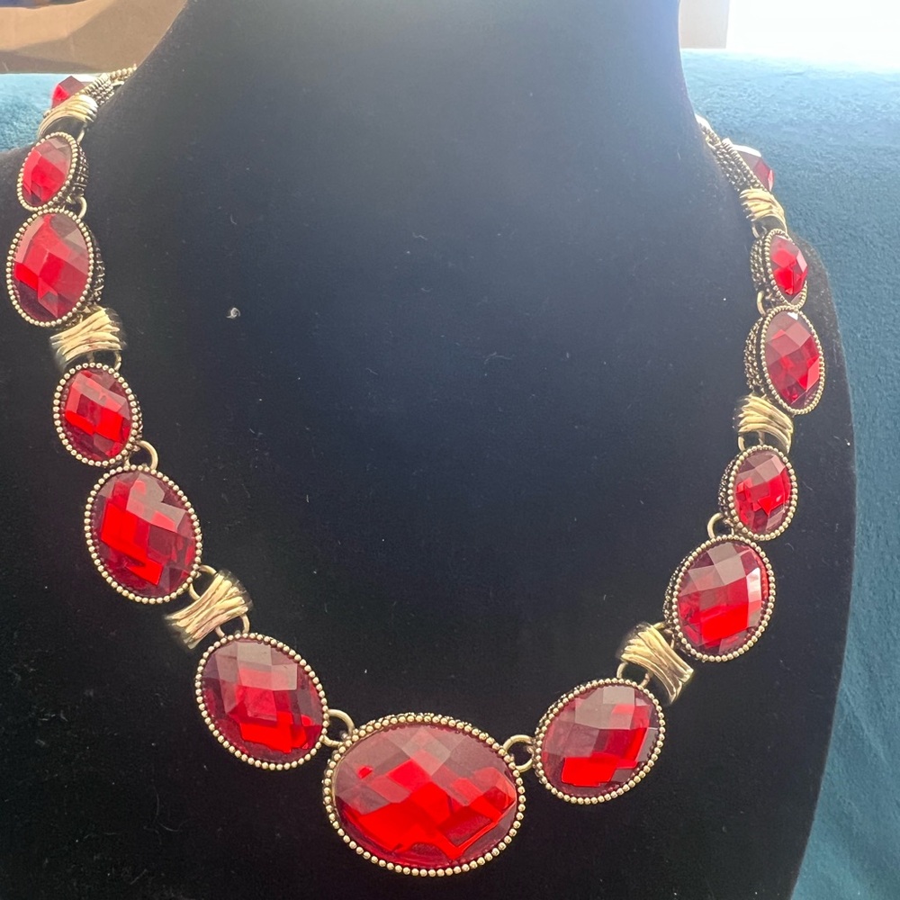 Napier Red and Gold Statement Necklace